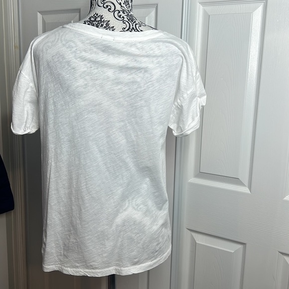 J Crew Aztec Red Blue White Beaded T Shirt M - Picture 4 of 6
